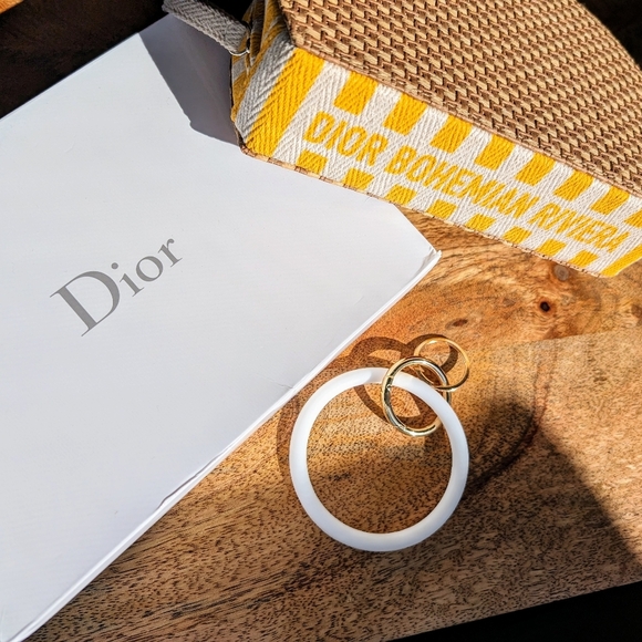 Dior Handbags - NIB Dior Beauty Raffia Clutch, Bohemian Riviera, w/ Wristlet Pendant